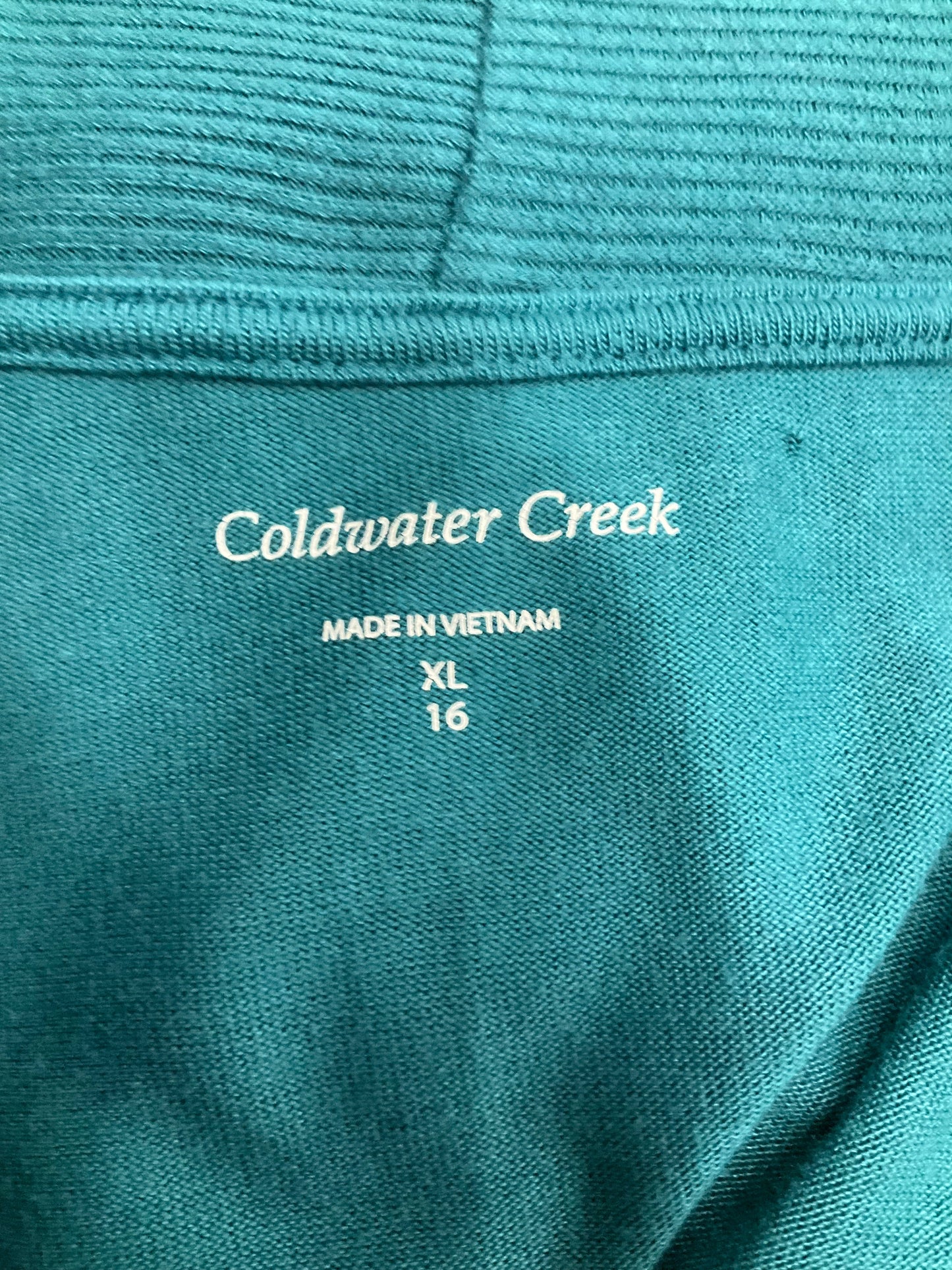 Sweater Cardigan By Coldwater Creek In Teal, Size: Xl