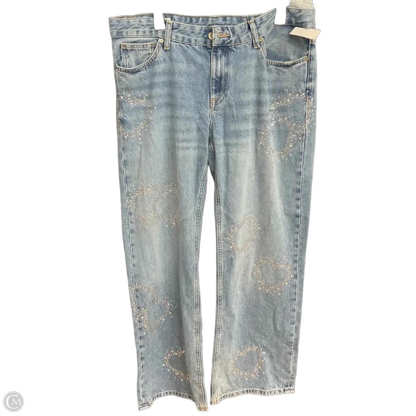 Jeans Wide Leg By Zara In Blue Denim, Size: 10