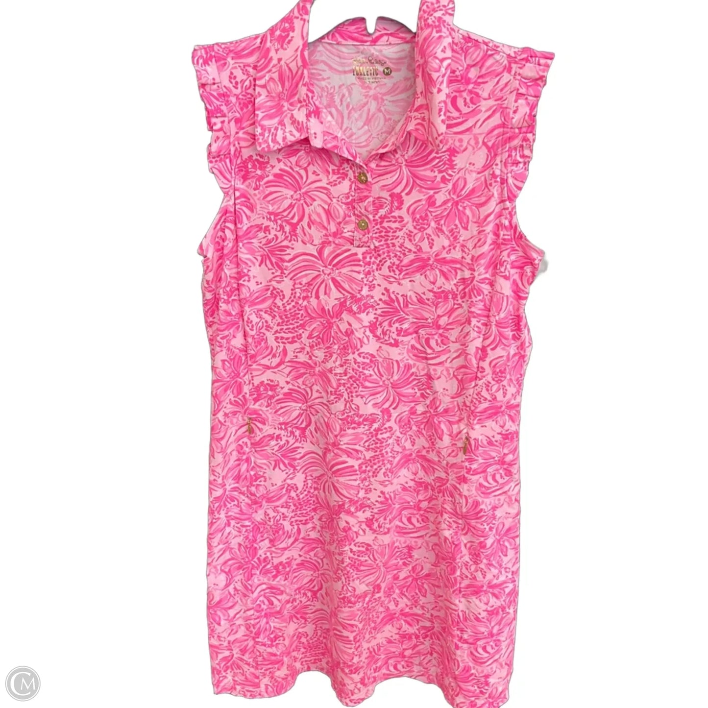 Dress Designer By Lilly Pulitzer In Pink & White, Size: M