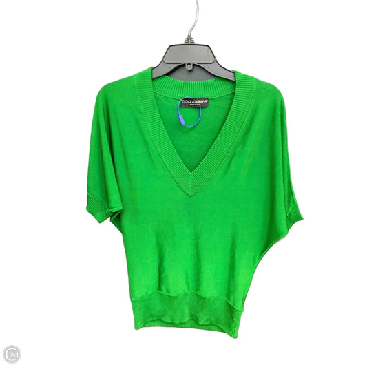 Top Short Sleeve Luxury Designer By Dolce And Gabbana In Green, Size: Xs