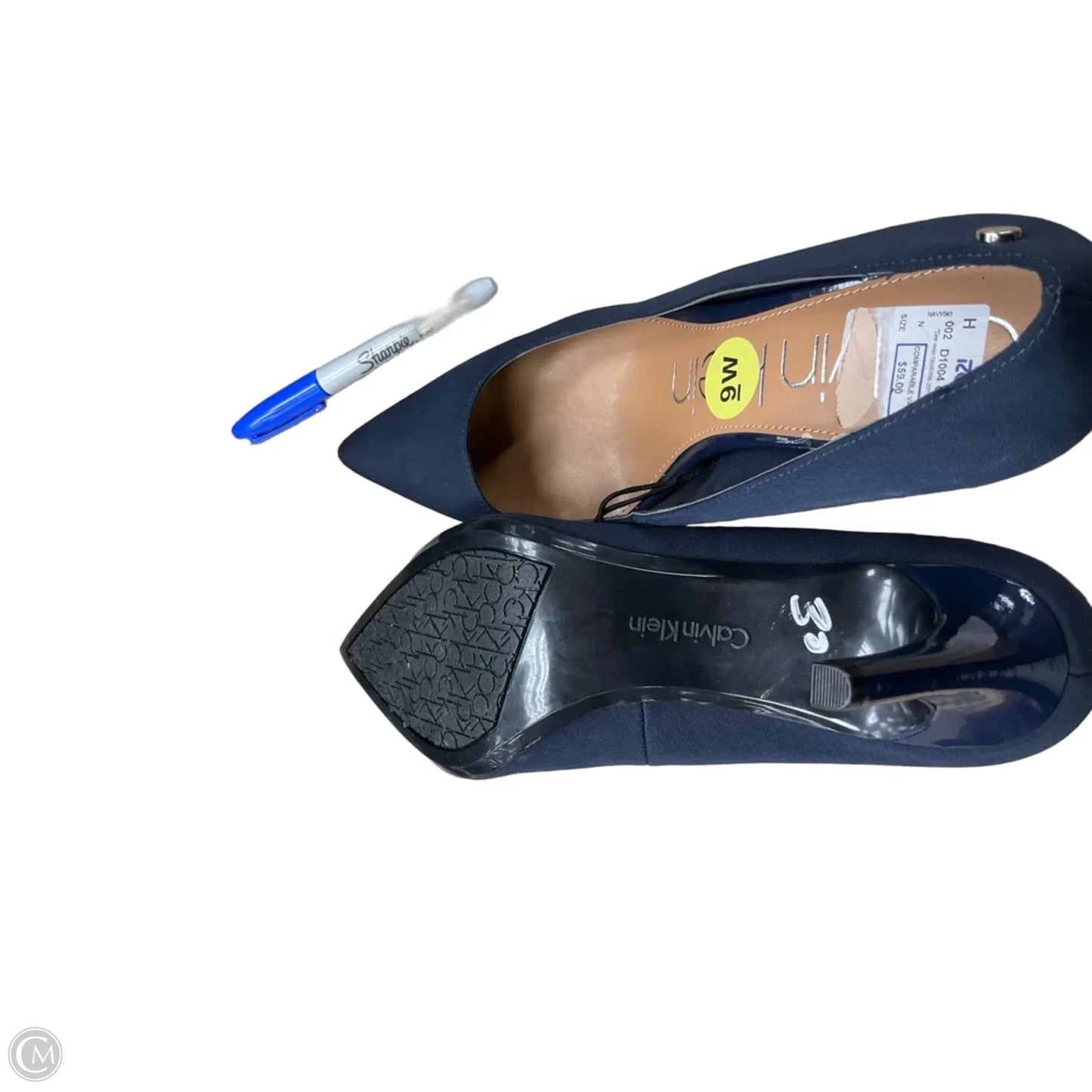 Shoes Heels Stiletto By Calvin Klein In Navy, Size: 9.5