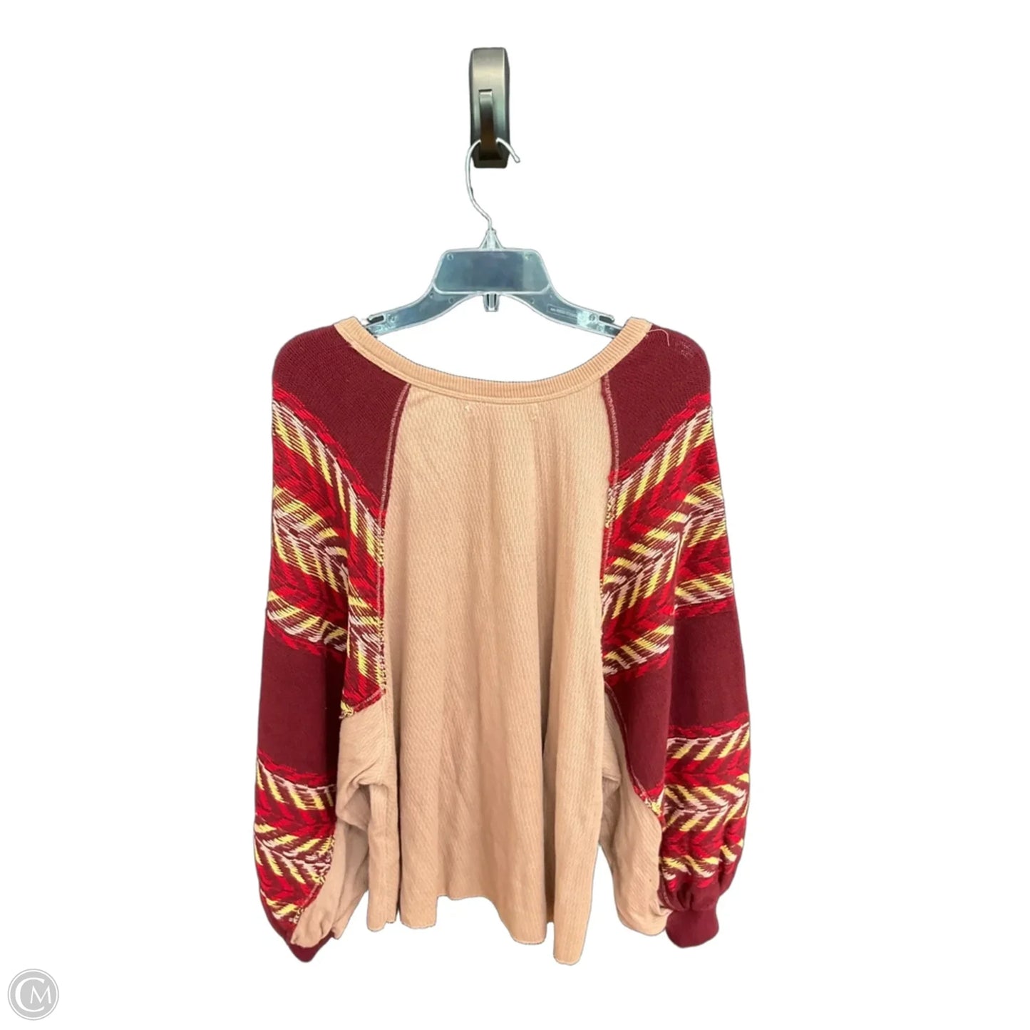 Top Long Sleeve By Free People In Pink & Red, Size: M