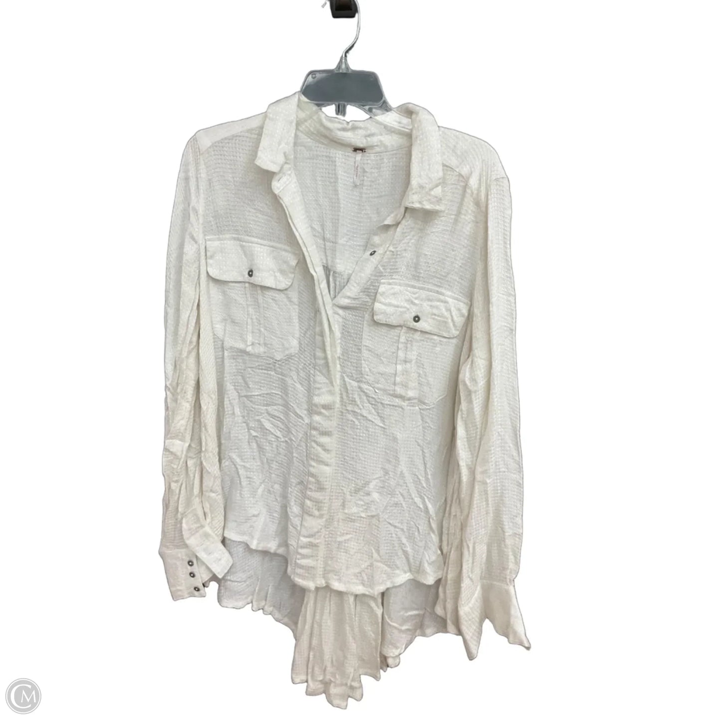 Blouse Long Sleeve By Free People In White, Size: M