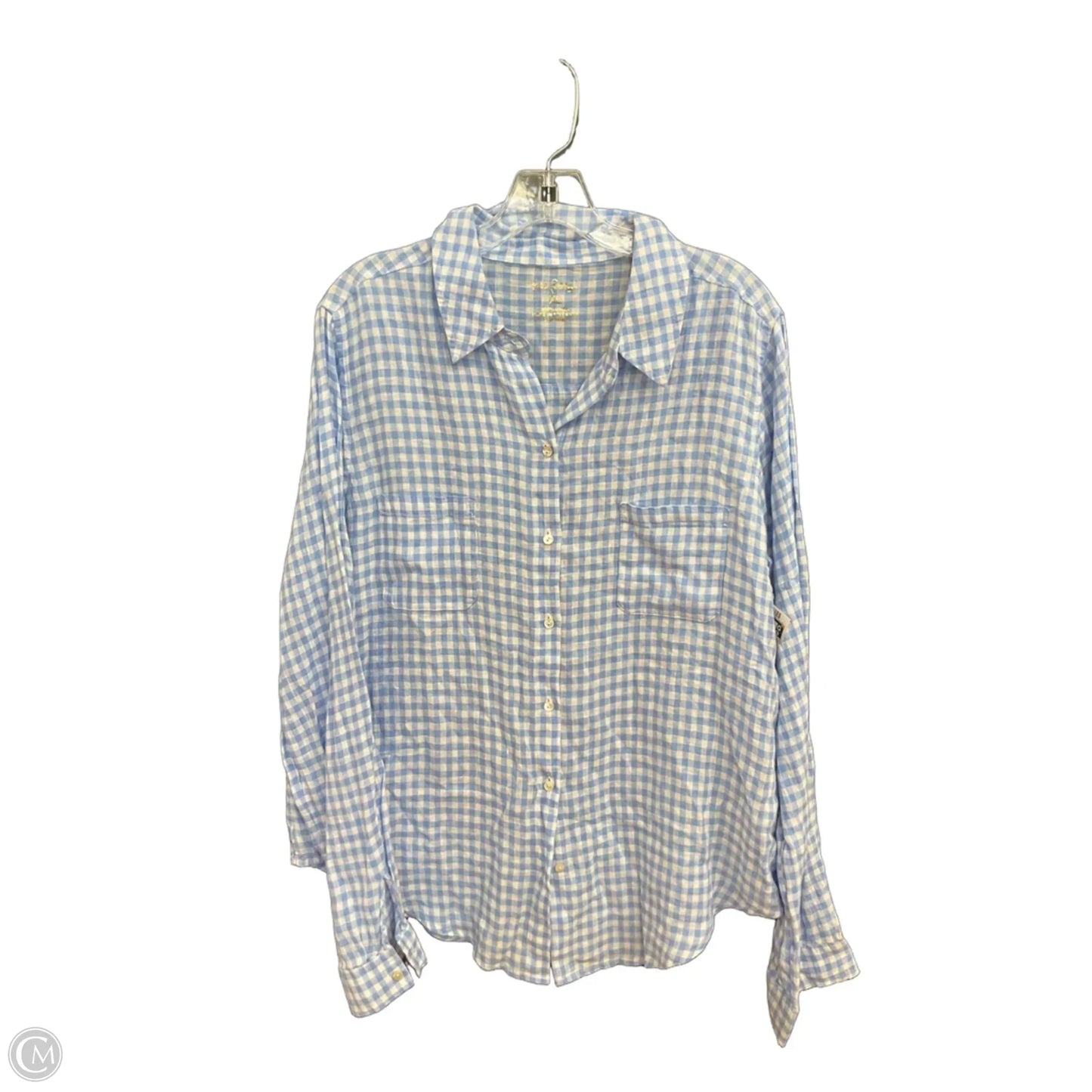 Blouse Designer By Lilly Pulitzer In Checkered Pattern, Size: Xl