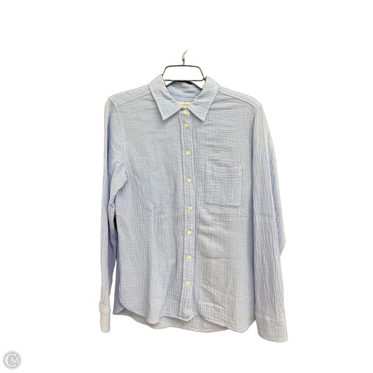 Blouse Long Sleeve By J. Crew In Blue, Size: S