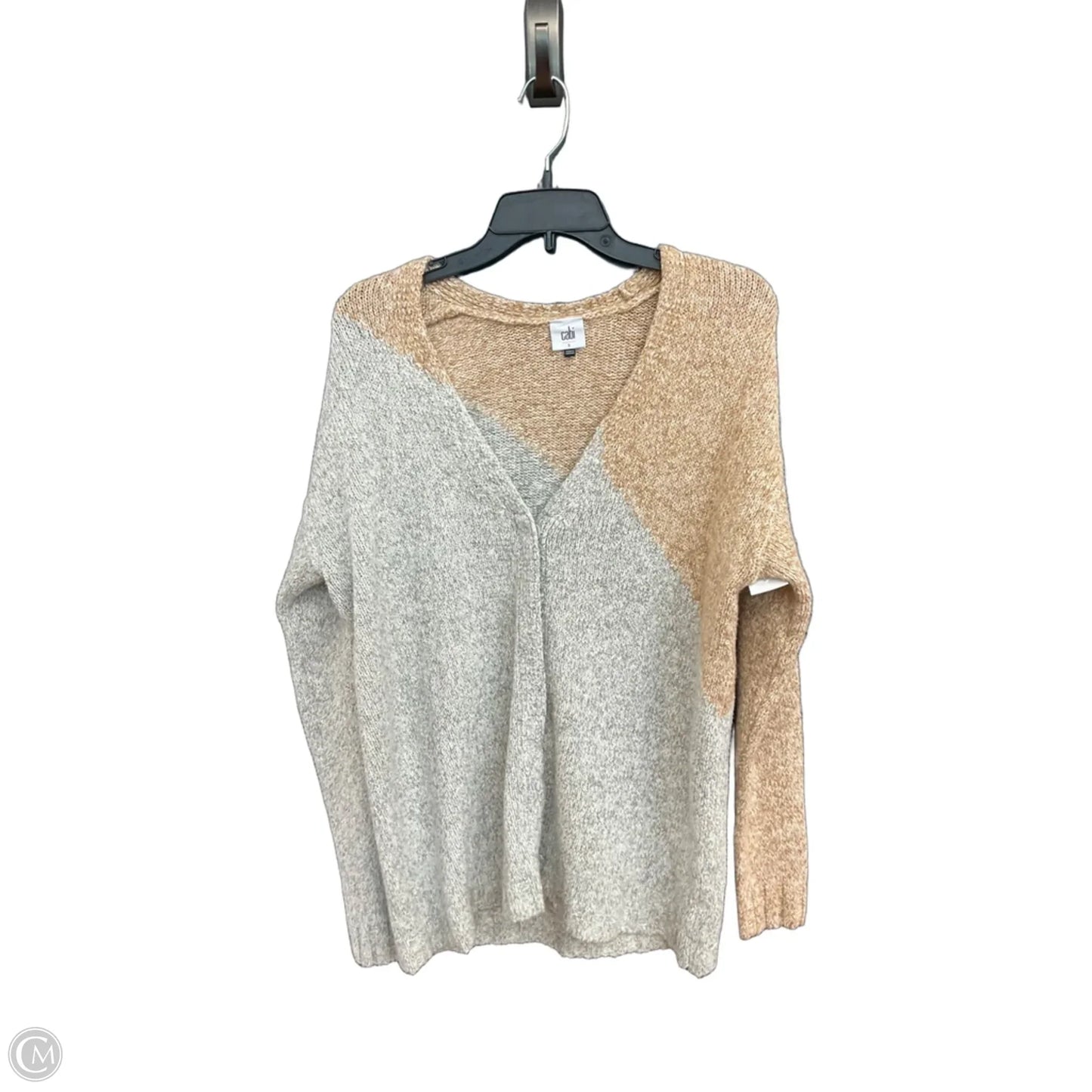Sweater Cardigan By Cabi In Brown & Grey, Size: S