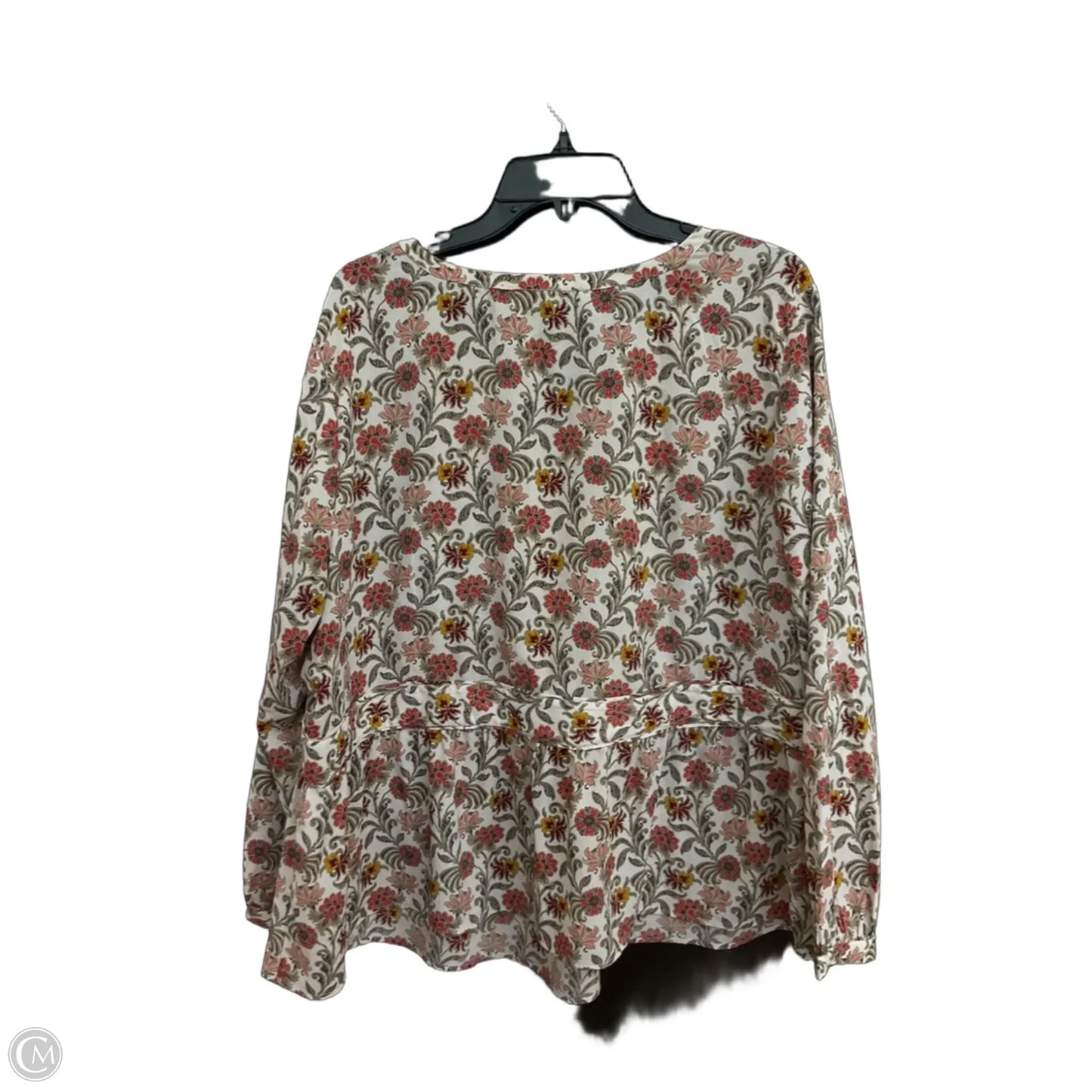 Top Long Sleeve By Loft In Floral Print, Size: 2x
