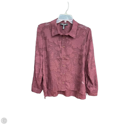 Blouse Long Sleeve By Ellen Tracy In Maroon, Size: S