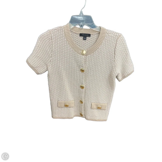 Sweater Cardigan By Ann Taylor In Cream & Tan, Size: Sp