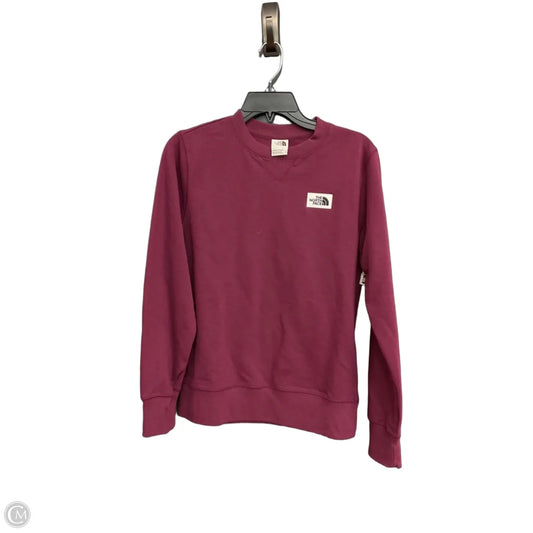 Athletic Top Long Sleeve Crewneck By The North Face In Maroon, Size: Xs