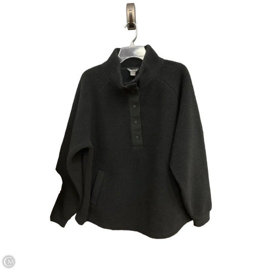 Athletic Top Long Sleeve Collar By Eddie Bauer In Black, Size: Xl
