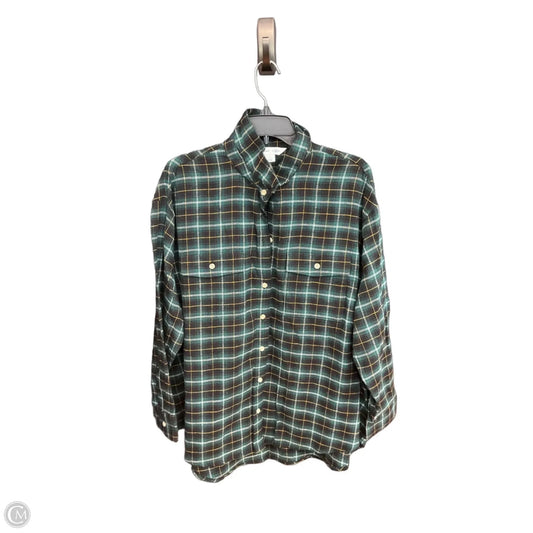 Blouse Long Sleeve By Old Navy In Plaid Pattern, Size: Xl