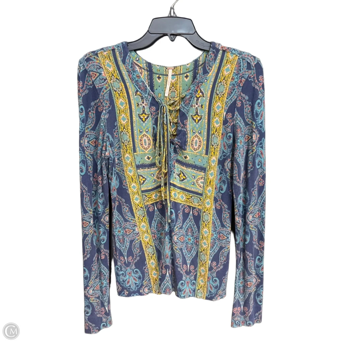 Top Long Sleeve By Free People In Geometric Pattern, Size: M