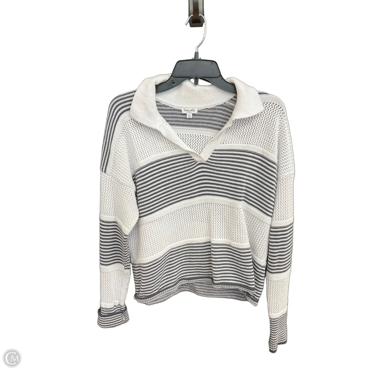 Sweater By Splendid In Grey & White, Size: S