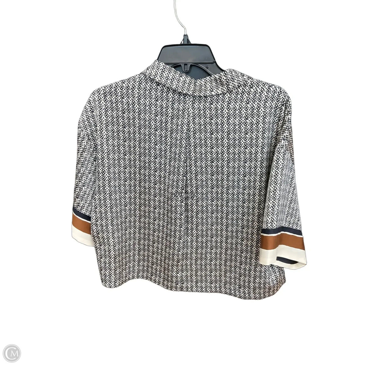 Top Short Sleeve By Evereve In Geometric Pattern, Size: S