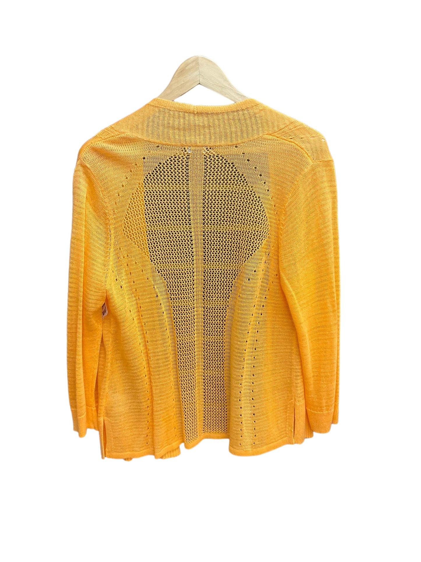 Sweater Cardigan By Alfani In Yellow, Size: L