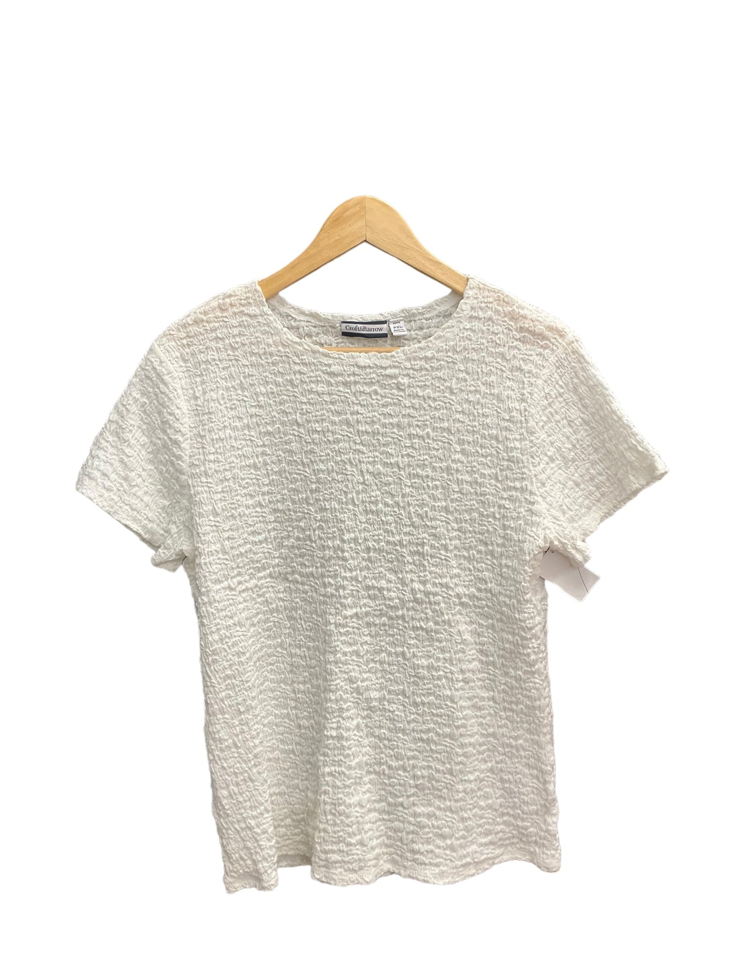 White Top Short Sleeve Croft And Barrow, Size Xl