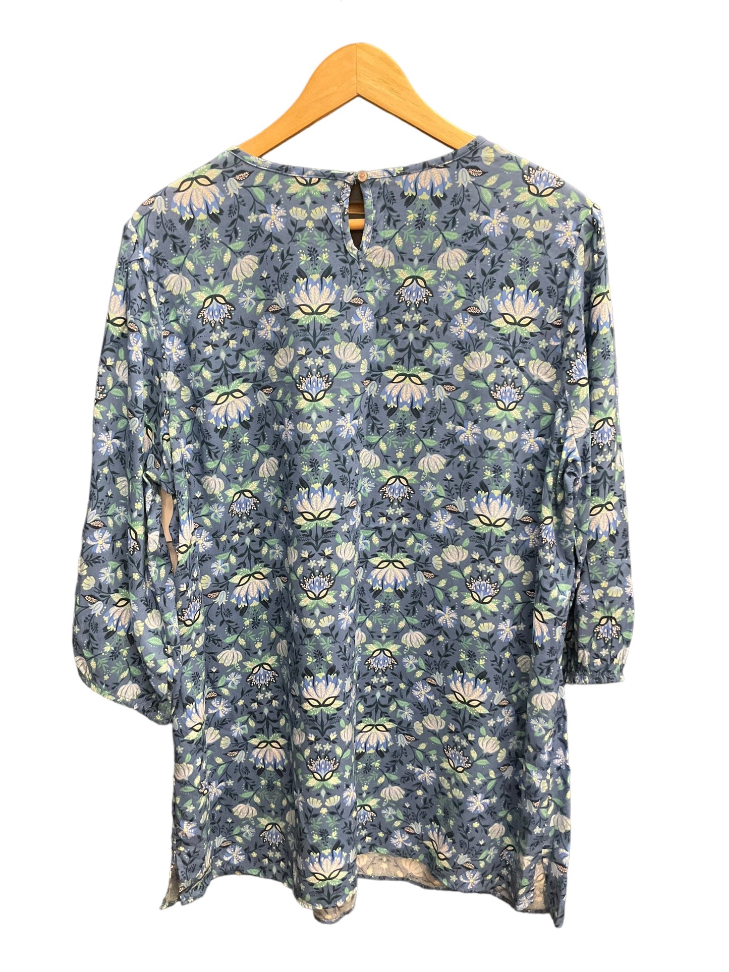 Floral Print Top 3/4 Sleeve Croft And Barrow, Size 1x