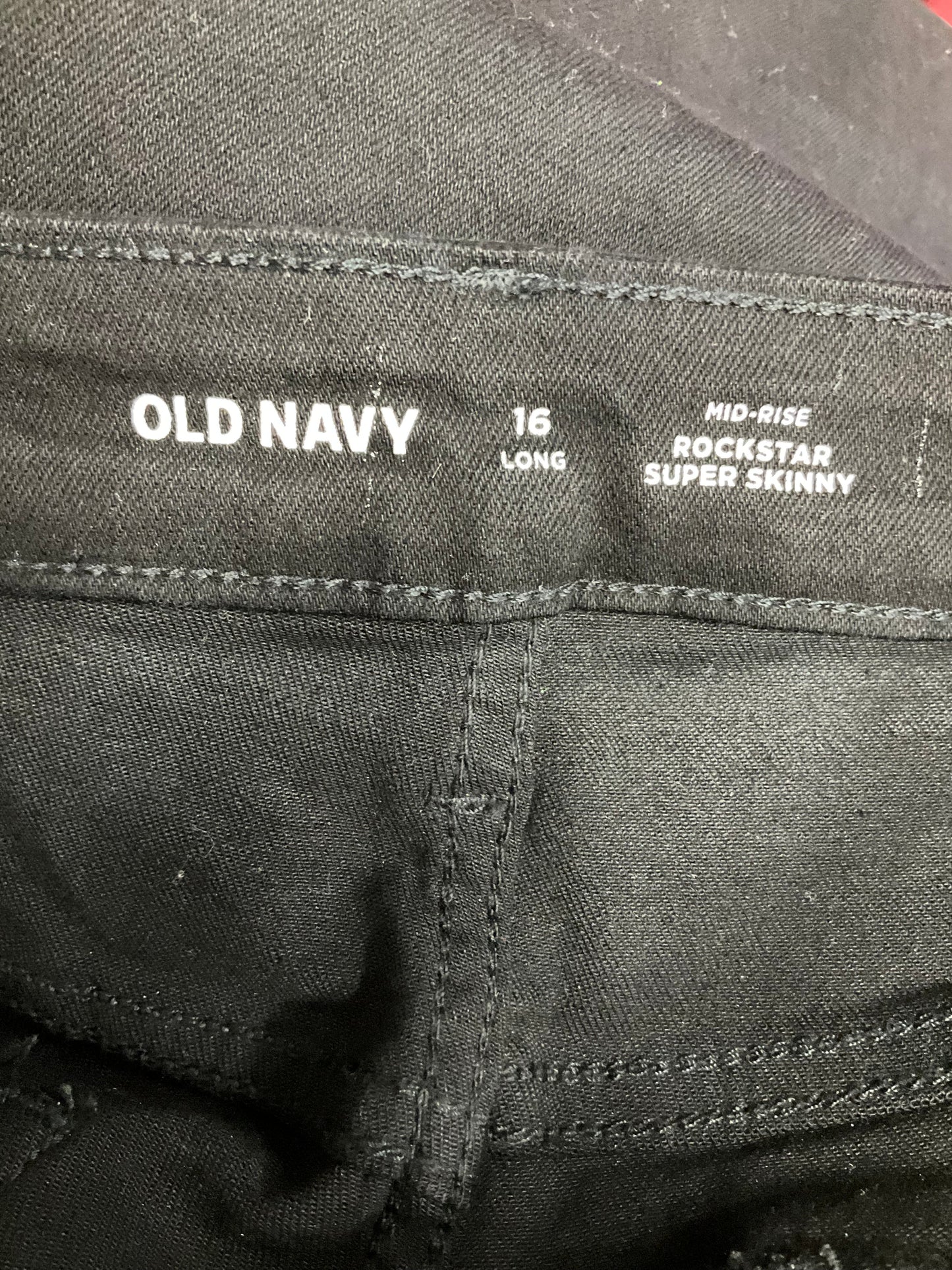 Black Jeans Straight Old Navy, Size 16