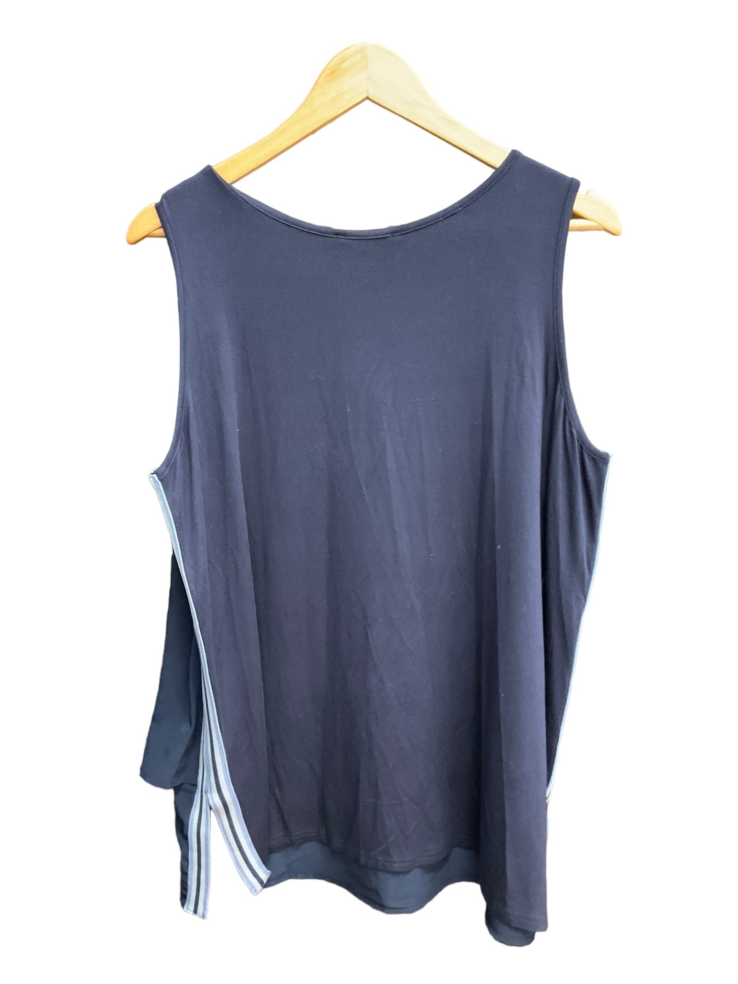 Navy Top Sleeveless Diane Gilman, Size Xl