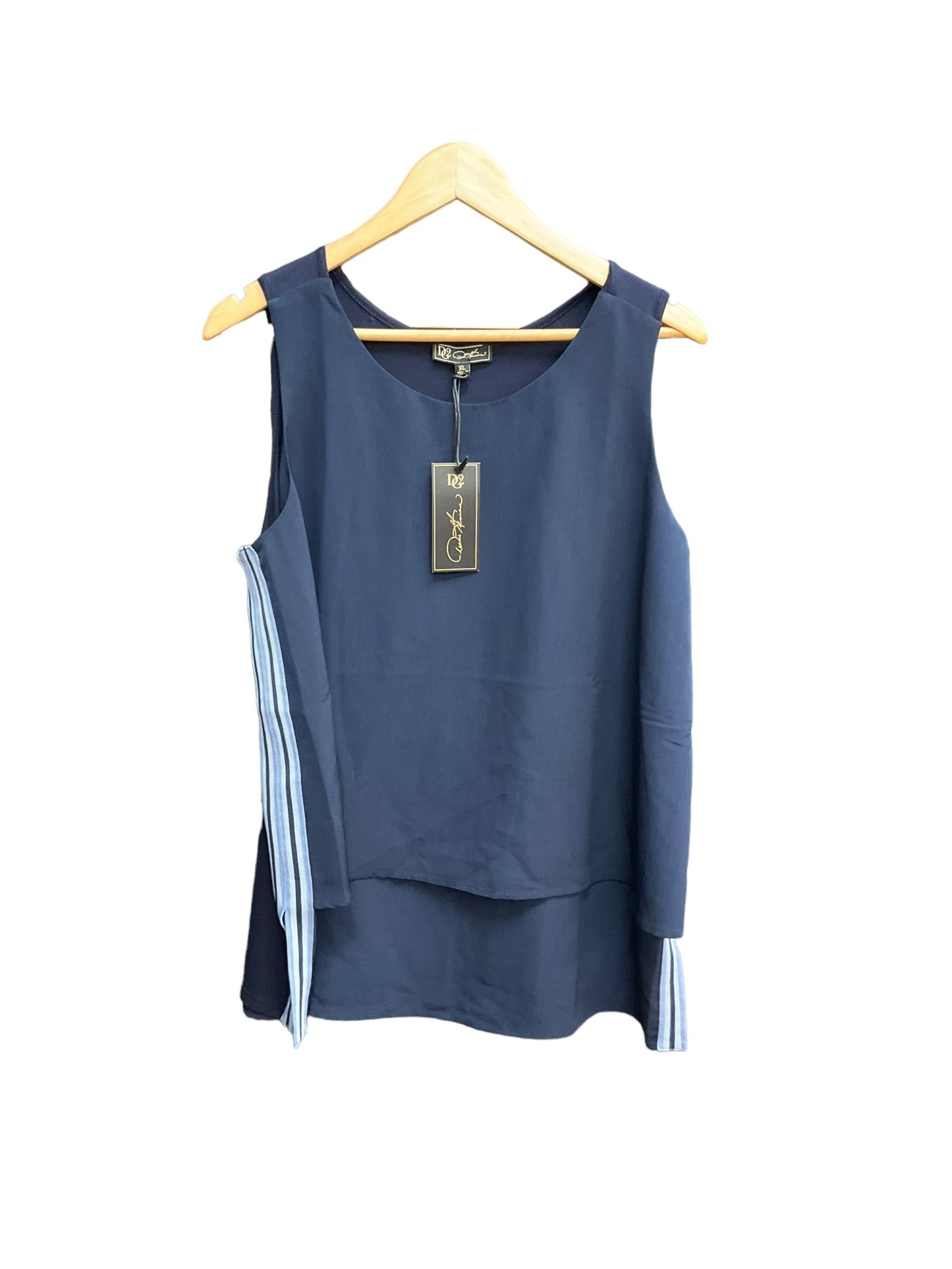 Navy Top Sleeveless Diane Gilman, Size Xl