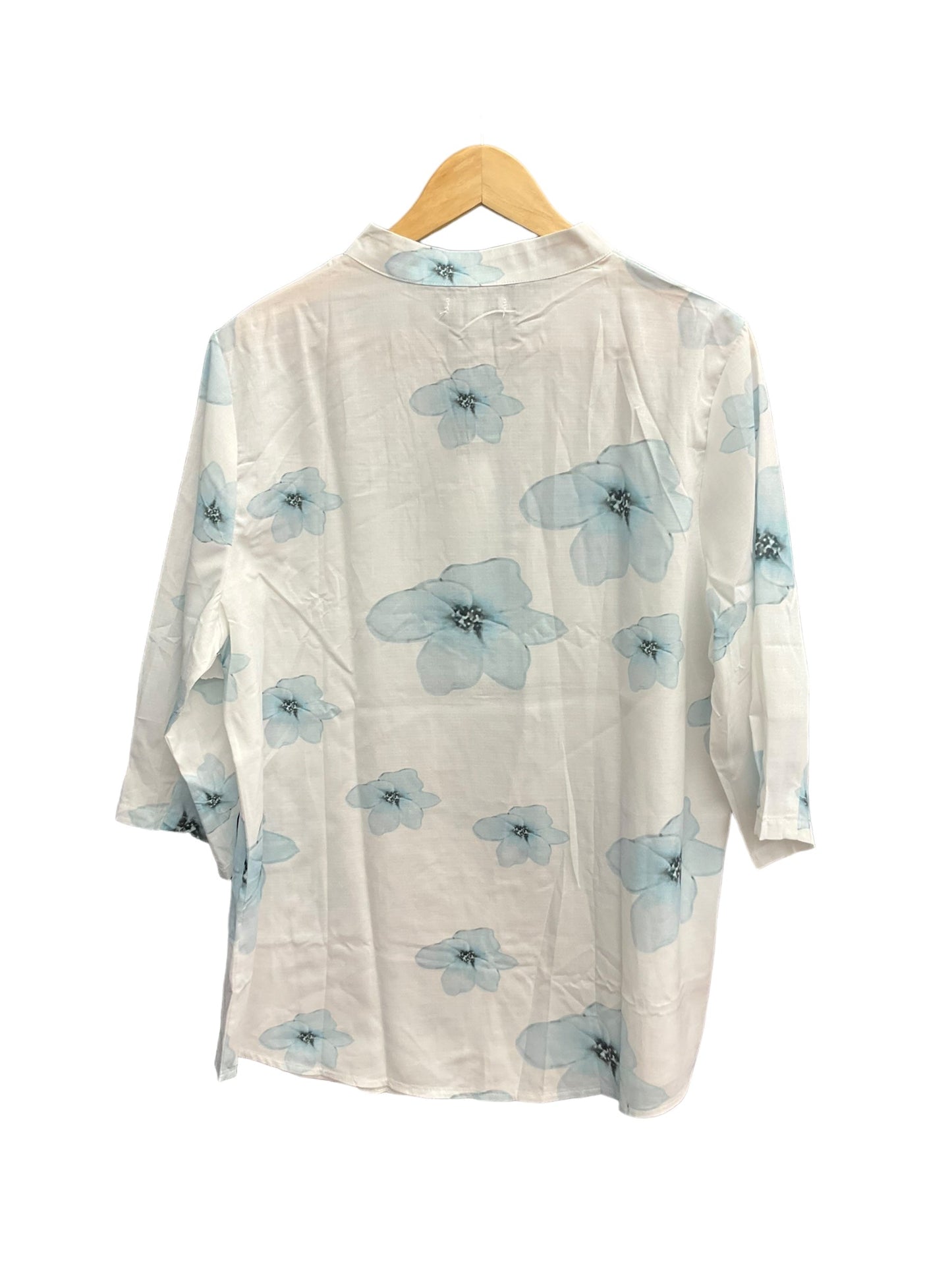 Floral Print Blouse 3/4 Sleeve Clothes Mentor, Size L
