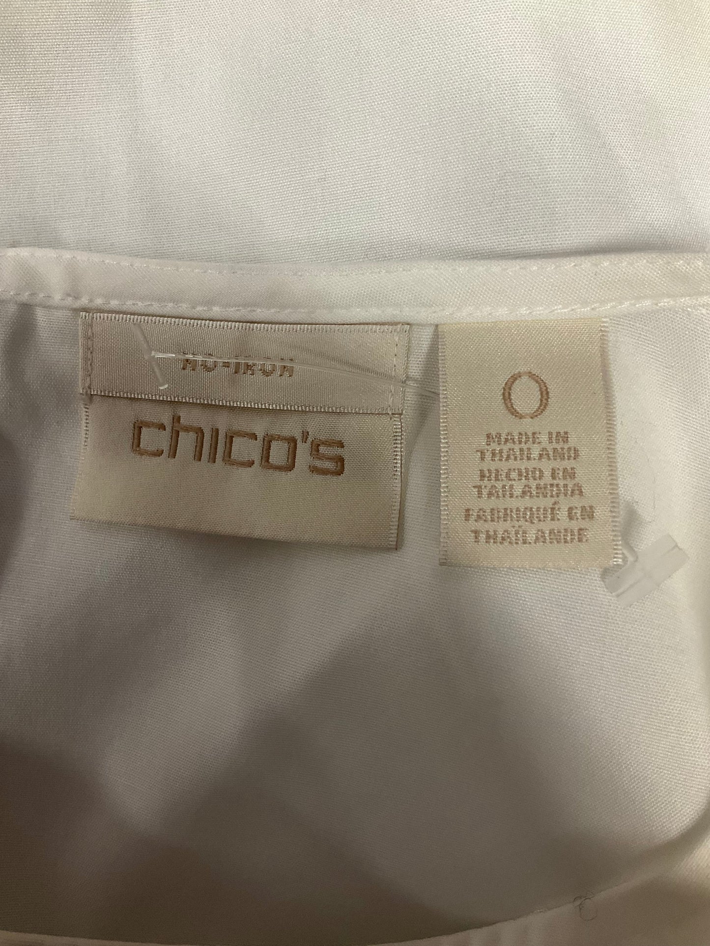 White Top 3/4 Sleeve Chicos, Size 0