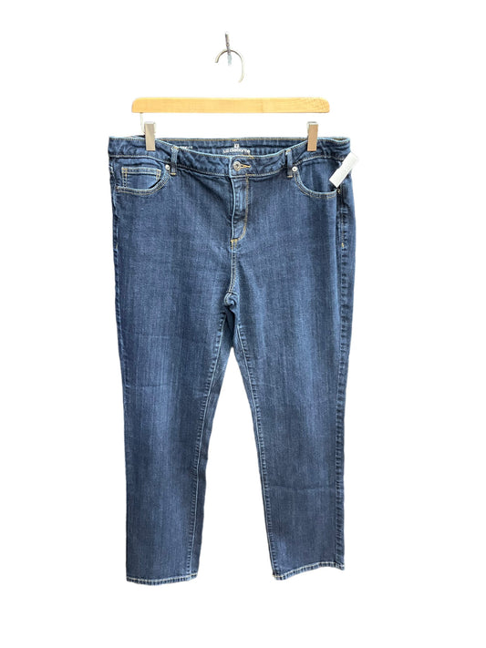 Jeans Straight By Liz Claiborne In Blue Denim, Size: 16