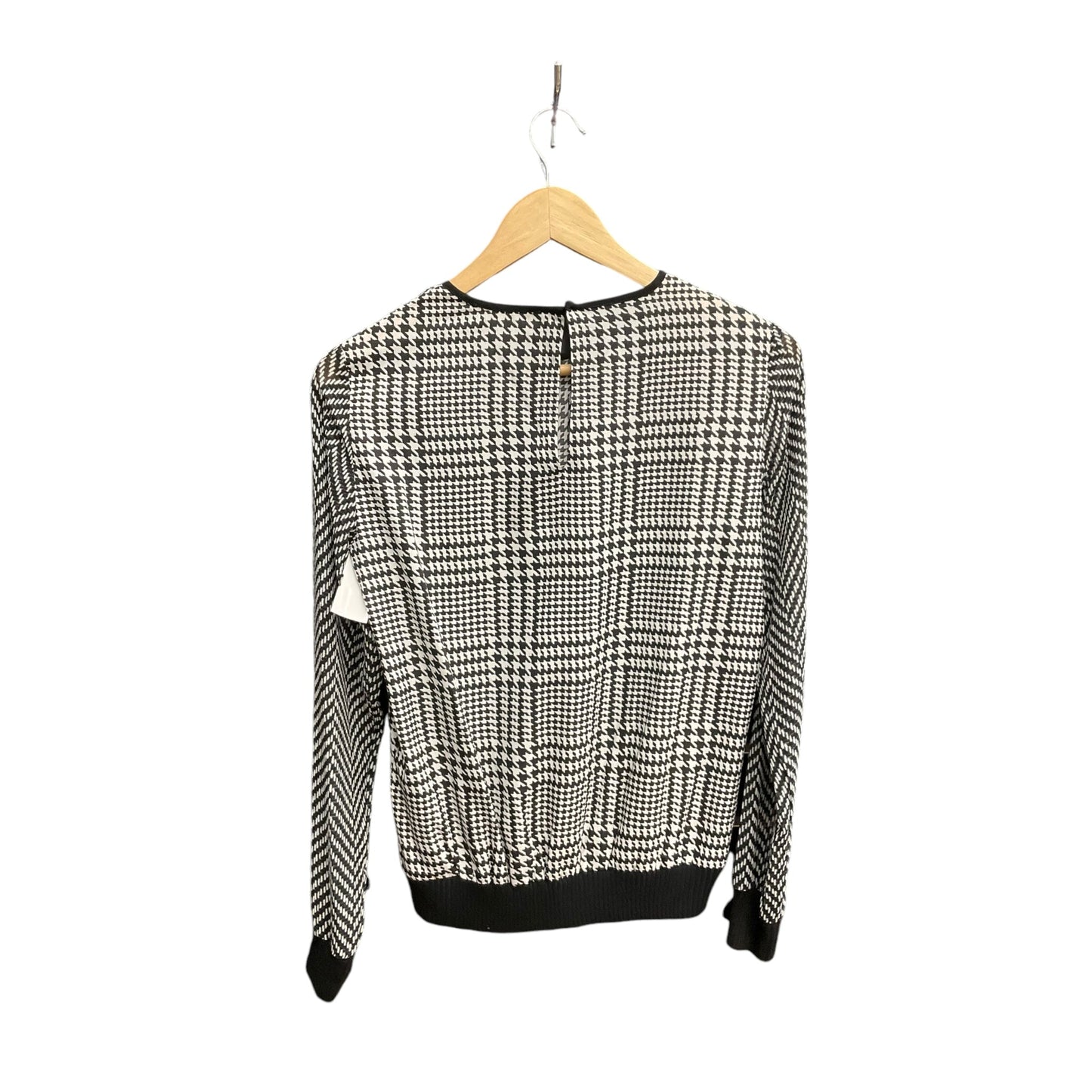 Top Long Sleeve By Michael By Michael Kors In Black & White, Size: S