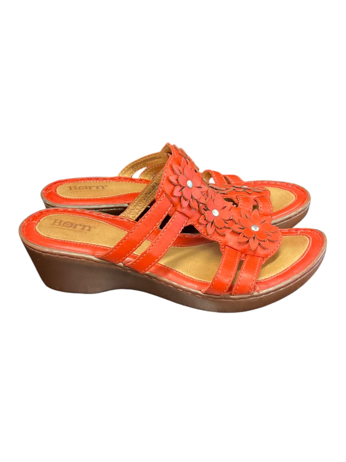 Sandals Heels Wedge By Born In Orange, Size: 9