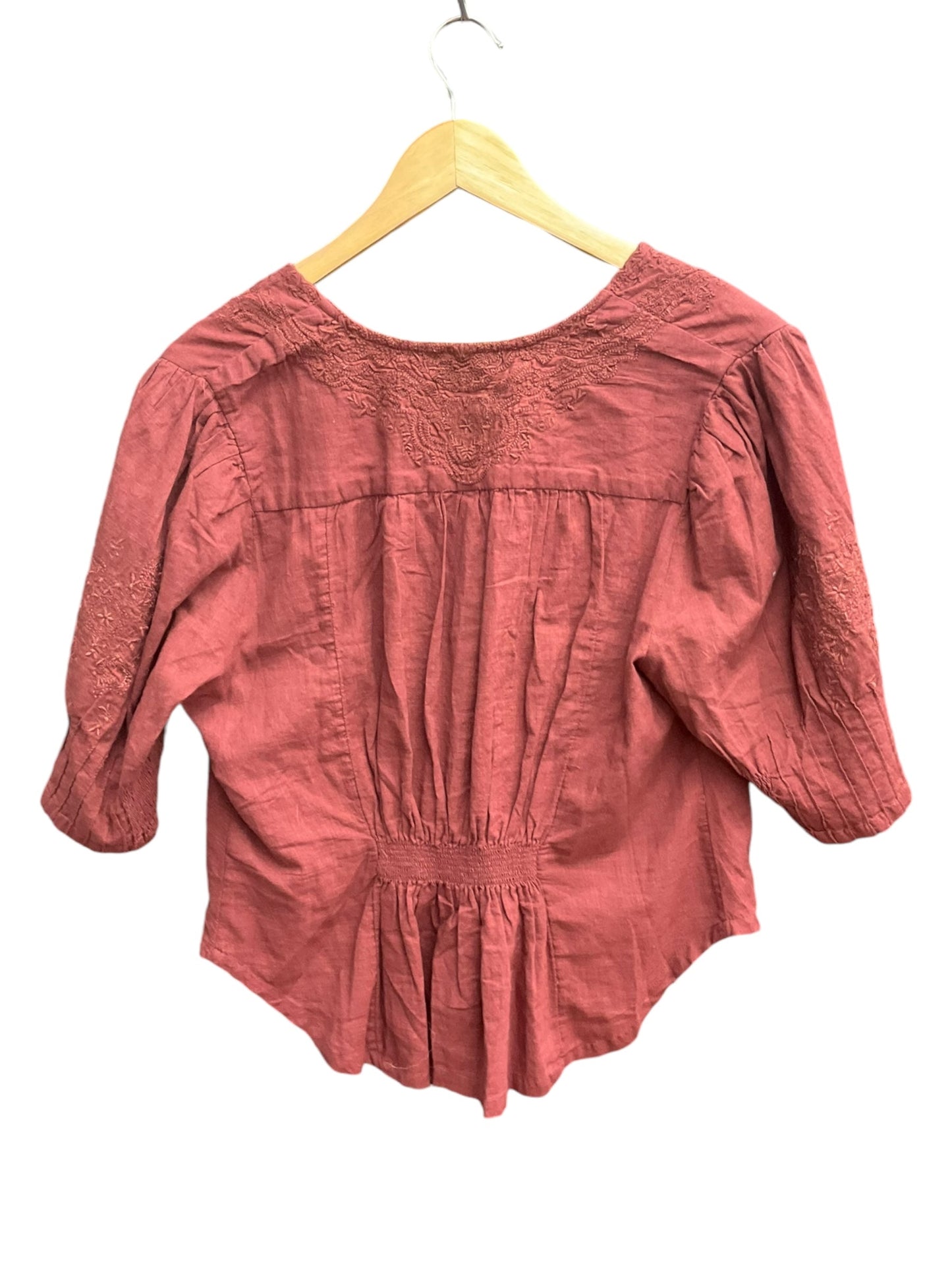 Blouse 3/4 Sleeve By Free People In Red, Size: L