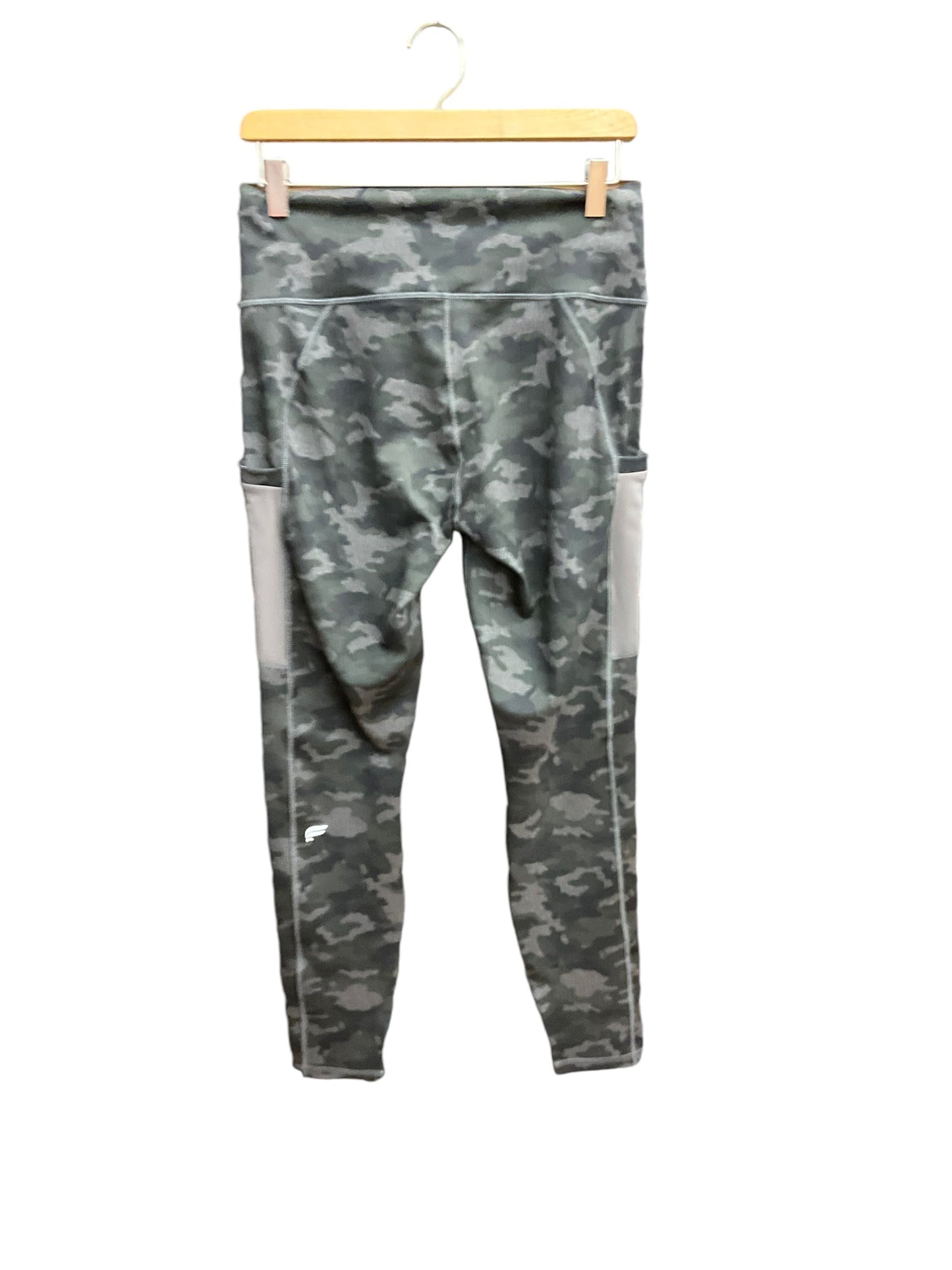 Athletic Leggings By Fabletics In Camouflage Print, Size: L