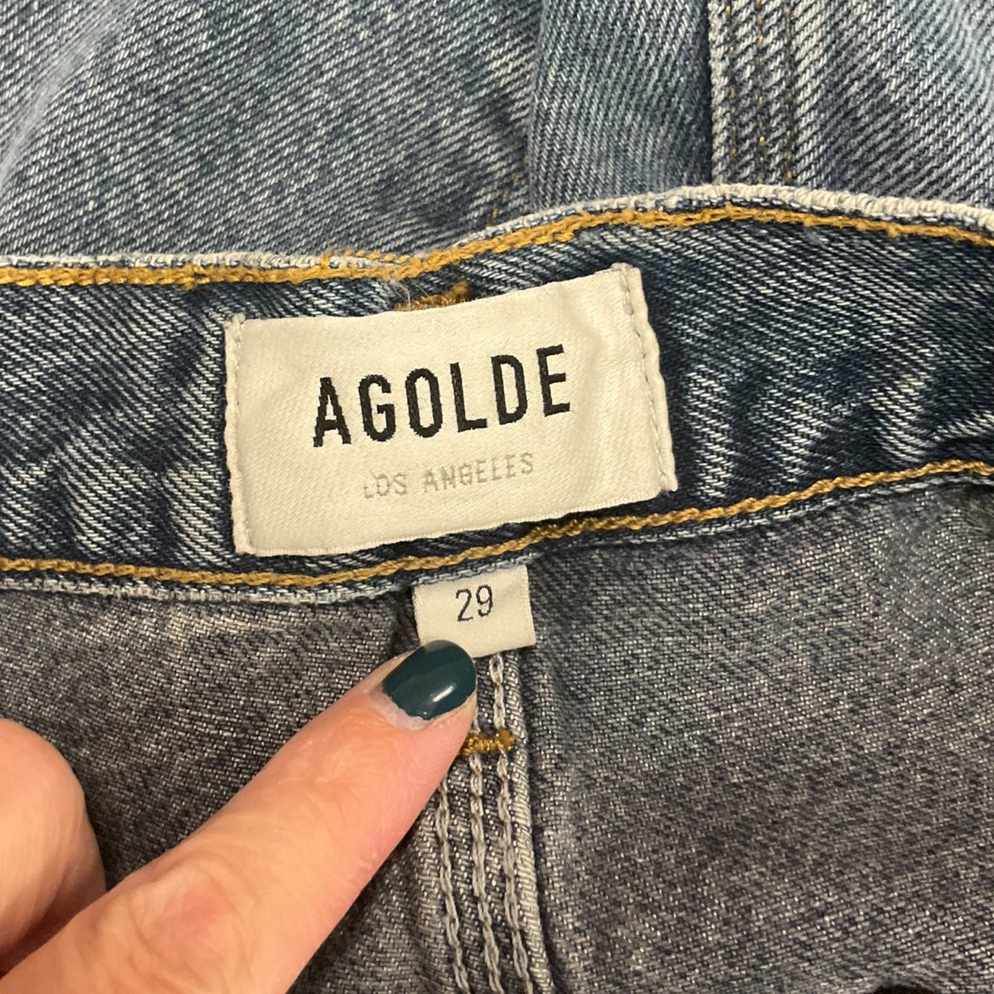 Jeans Straight By Agolde In Blue Denim, Size: 8