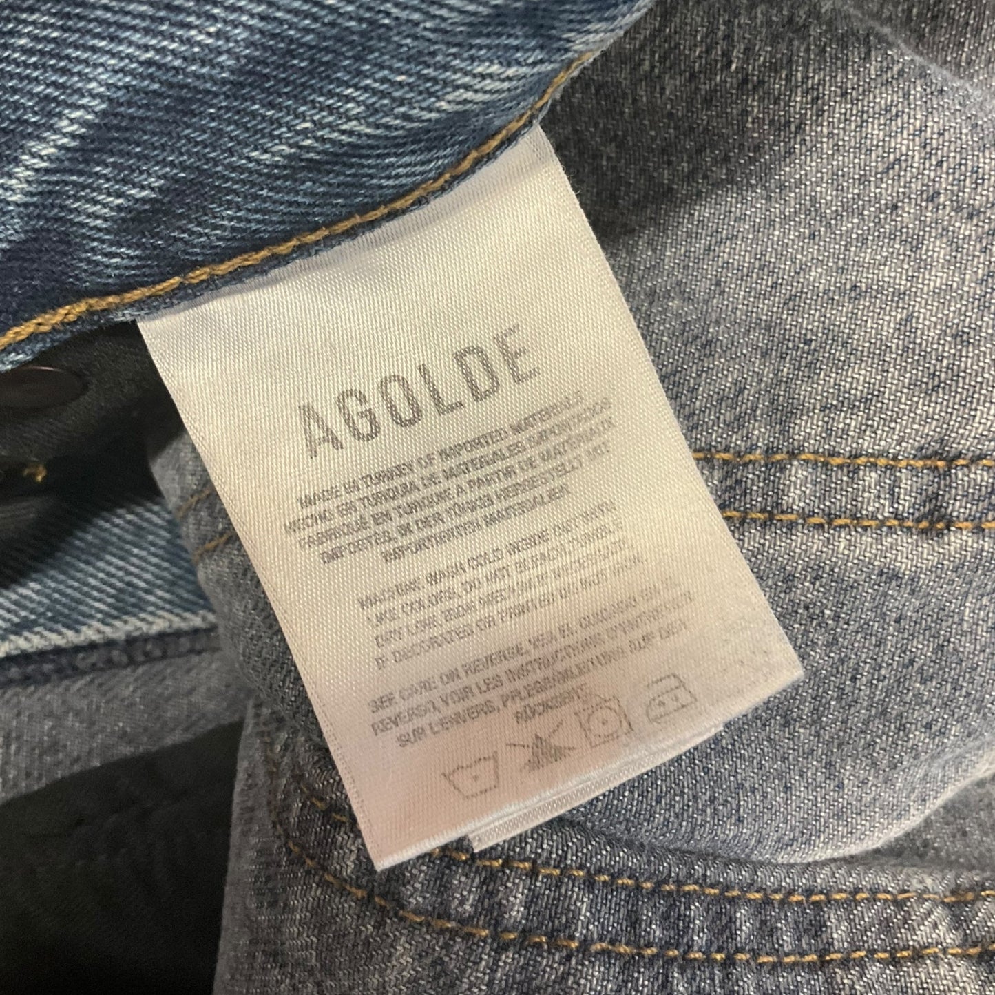 Jeans Straight By Agolde In Blue Denim, Size: 8