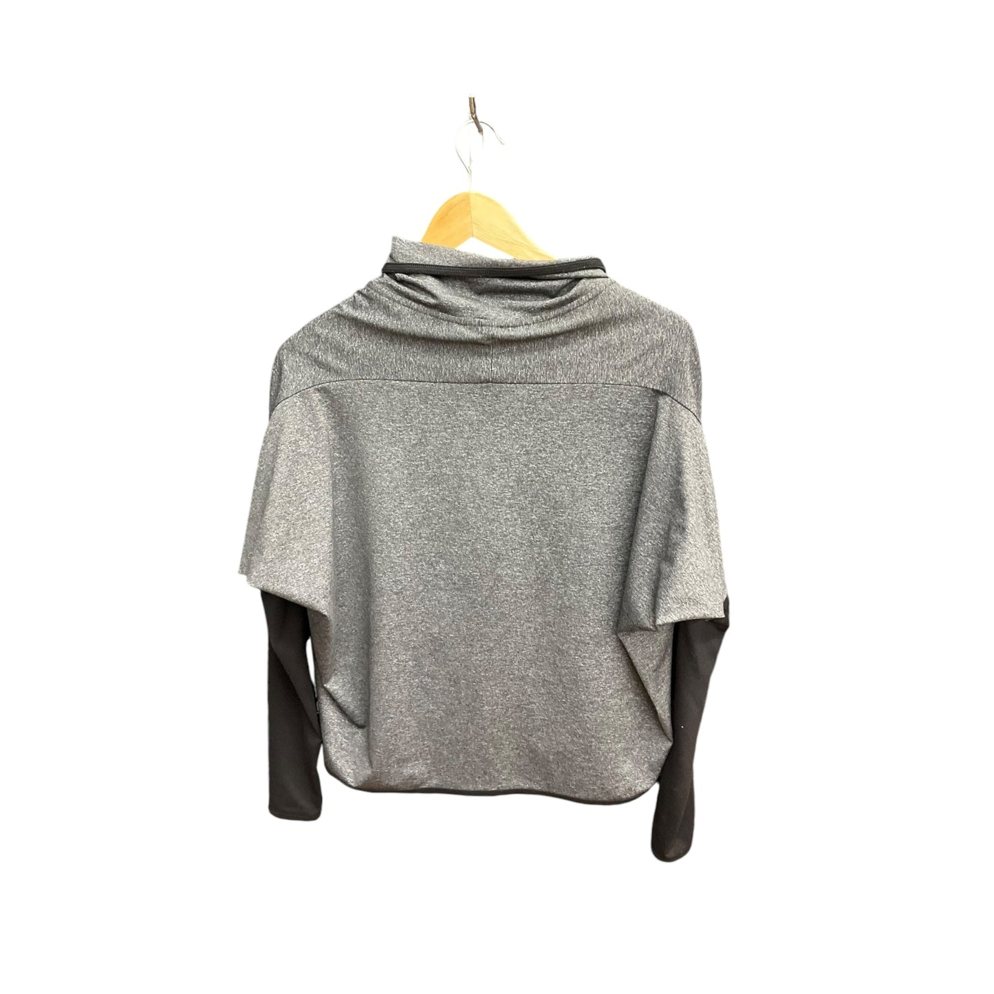 Athletic Top Long Sleeve Collar By Crystal In Grey, Size: Xs