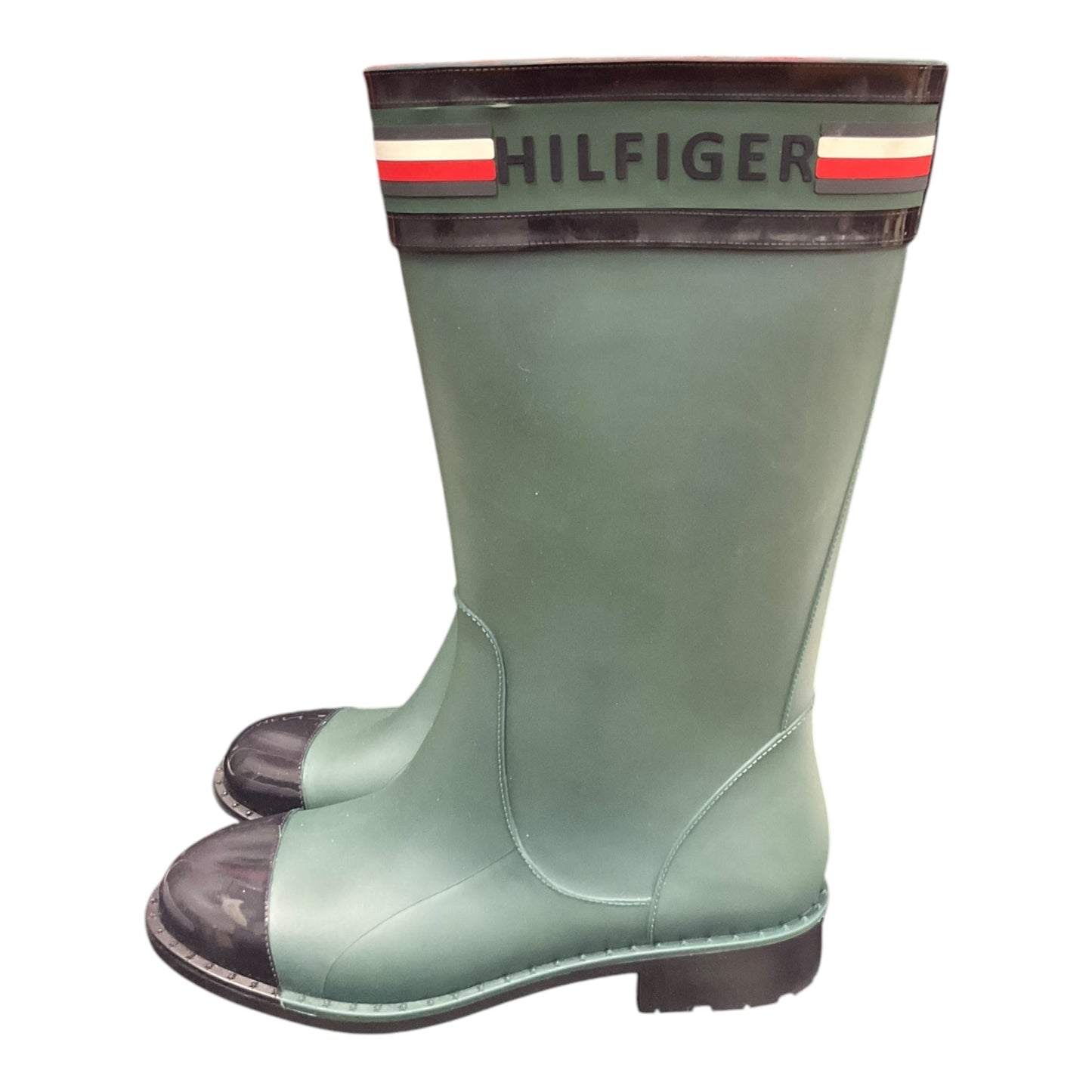 Boots Rain By Tommy Hilfiger In Green Denim, Size: 7