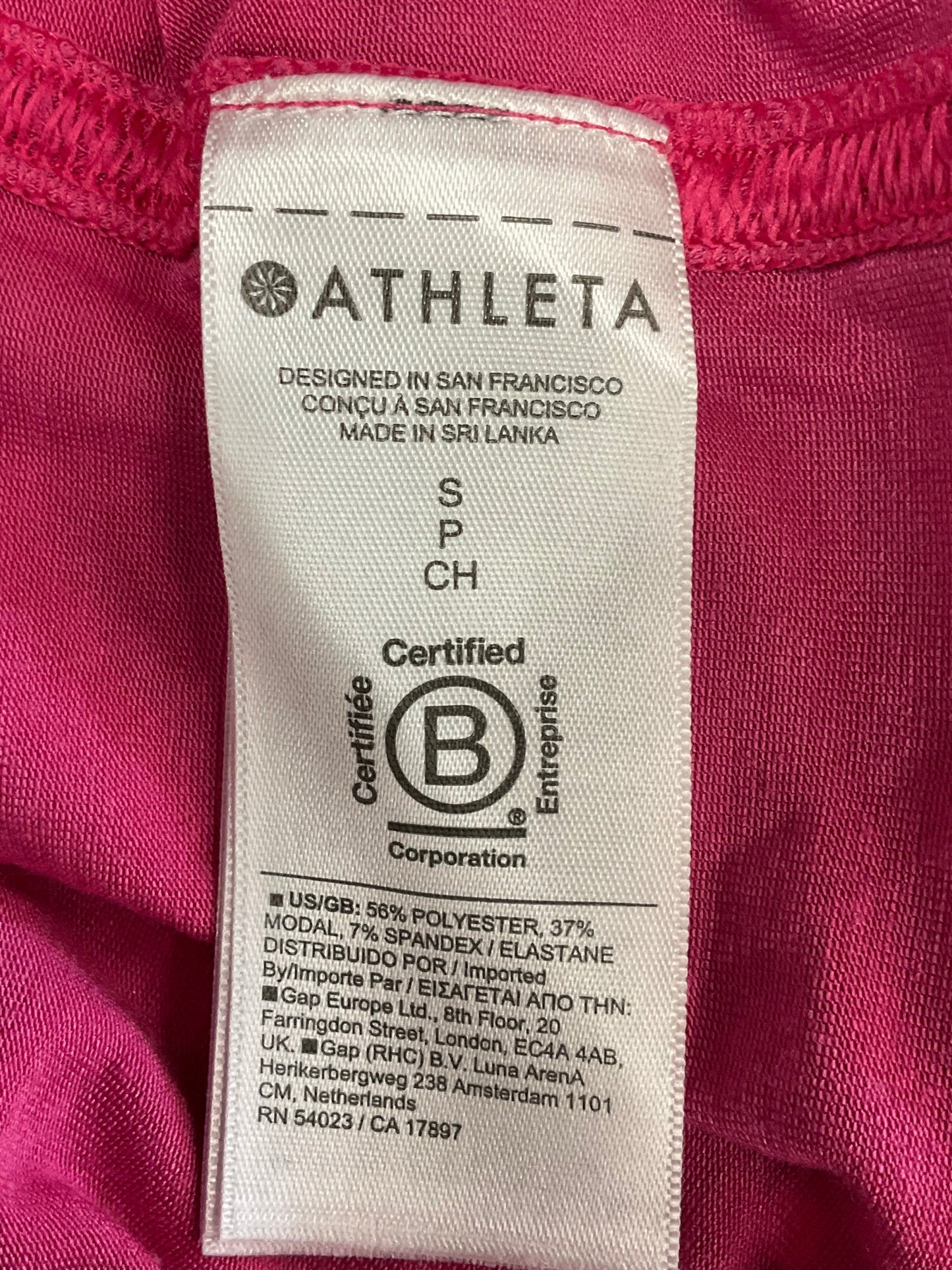 Athletic Top Short Sleeve By Athleta In Pink, Size: S