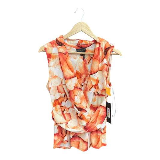 Top Sleeveless By Donna Karan In Orange, Size: M