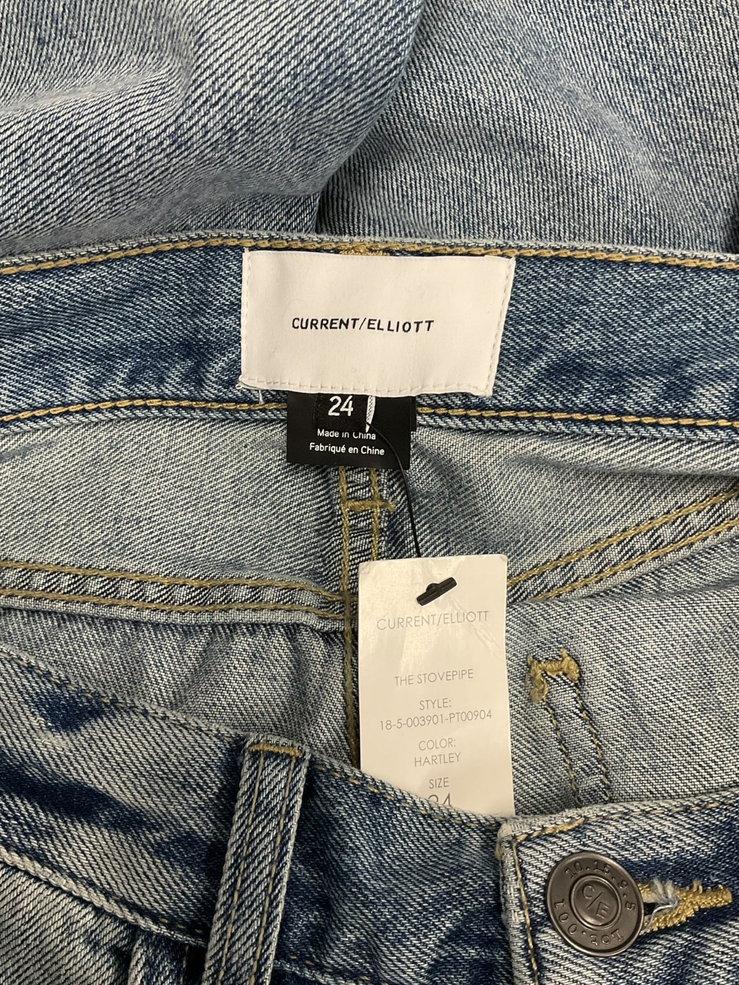 Jeans Straight By Current Elliott In Blue, Size: 0