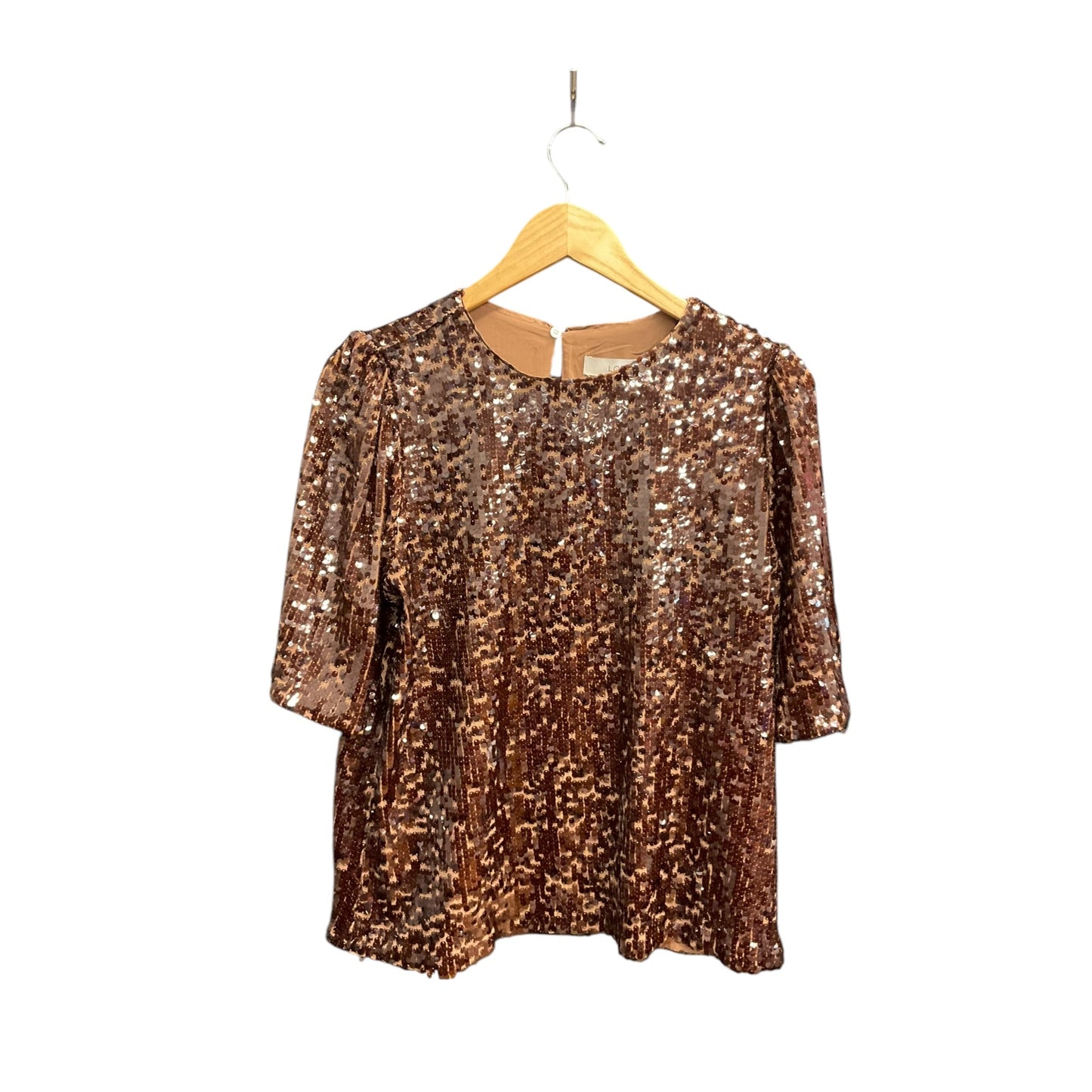 Top Short Sleeve By Loft In Brown, Size: M