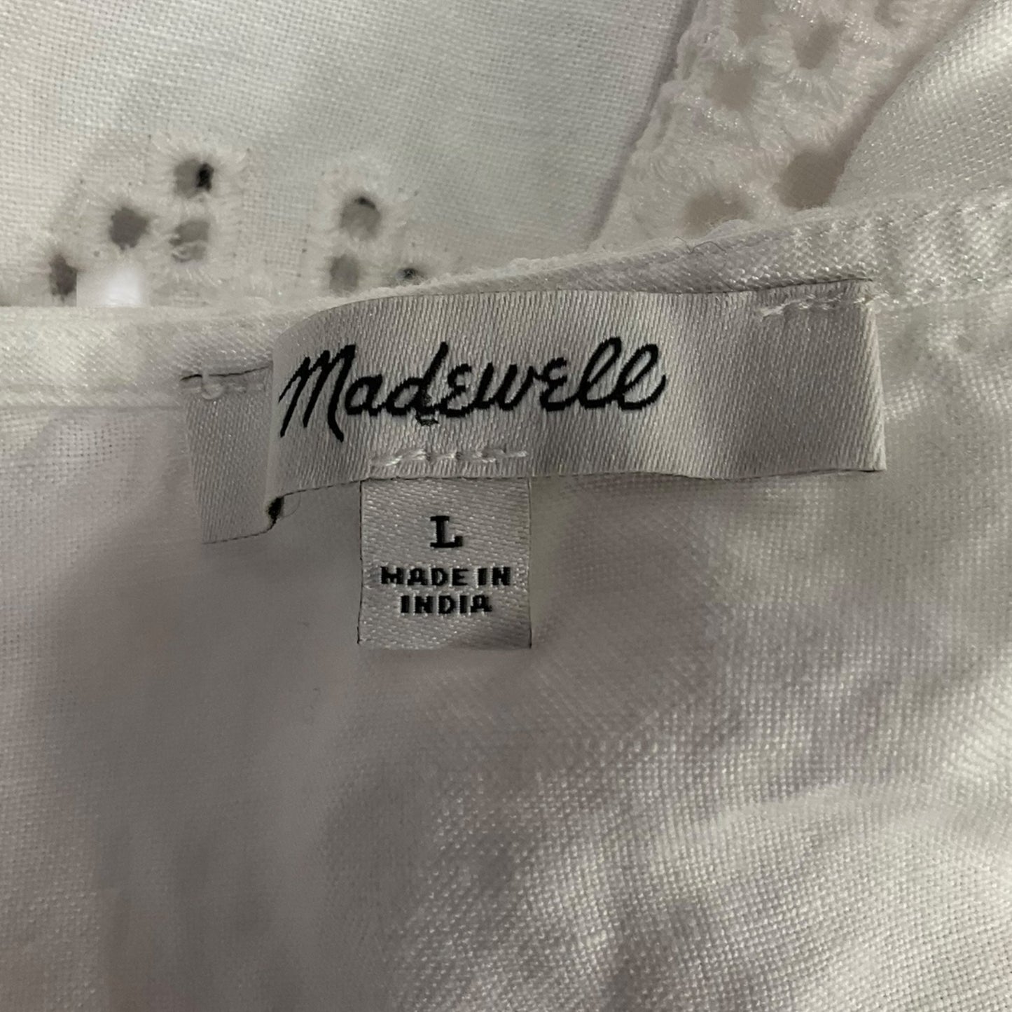 Top Short Sleeve By Madewell In White, Size: L