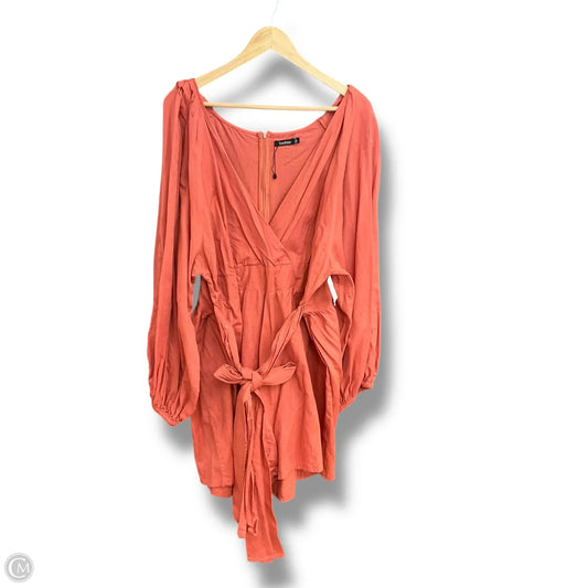 Romper By Boohoo Boutique In Orange, Size: 2x