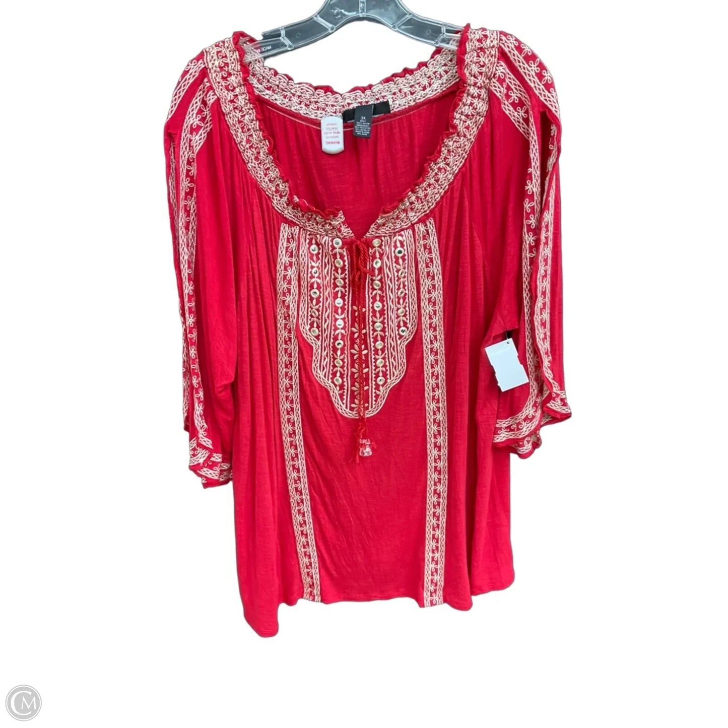 Top Short Sleeve By Inc In Red, Size: 3x