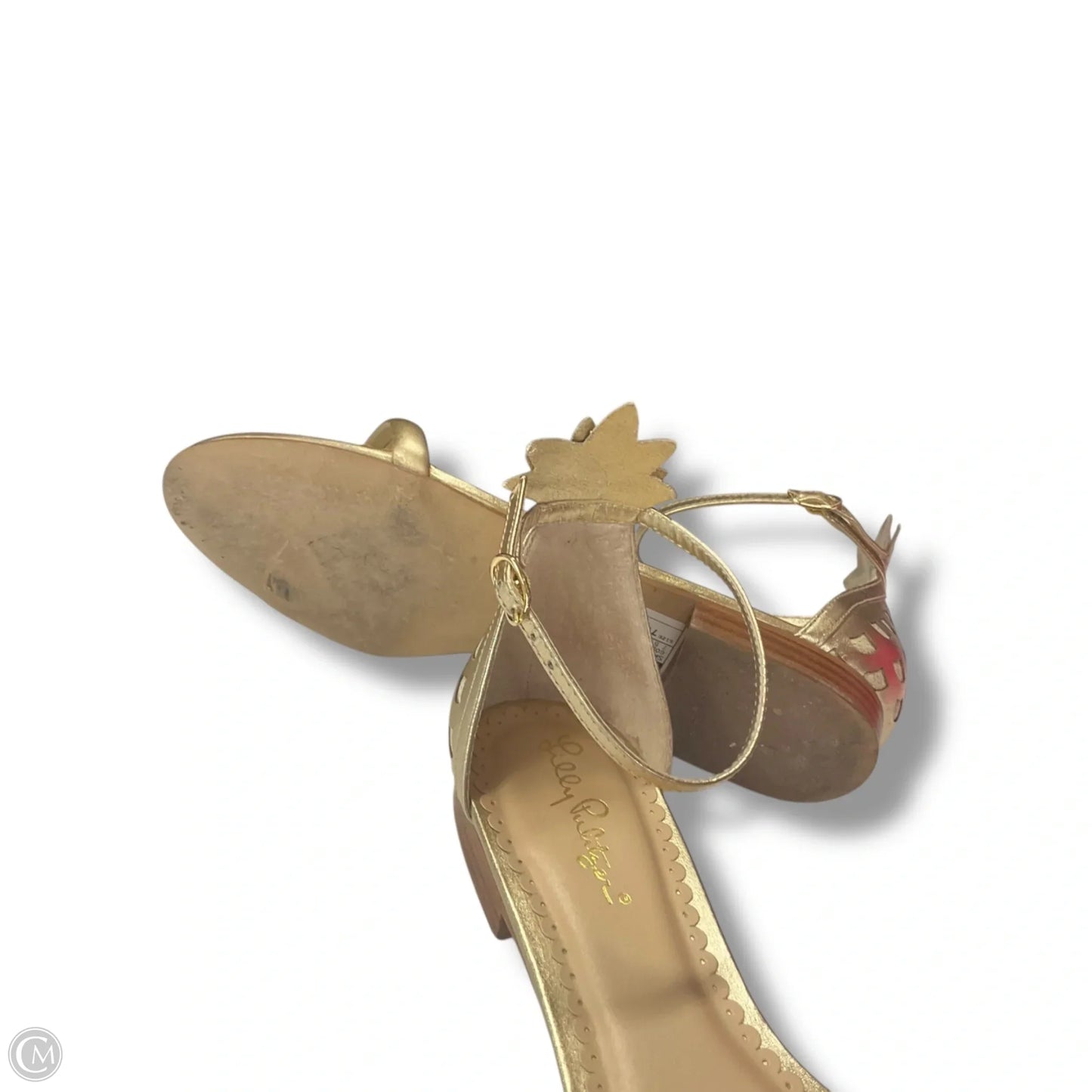 Sandals Designer By Lilly Pulitzer In Gold, Size: 7.5