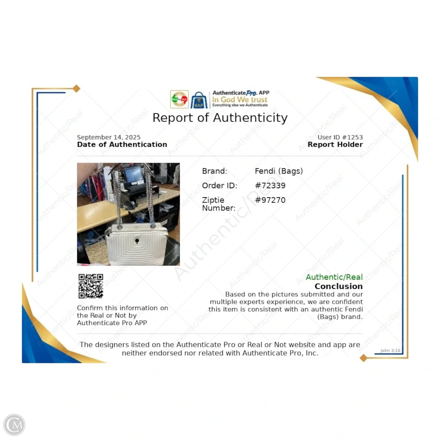 Handbag Luxury Designer By Fendi, Size: Medium