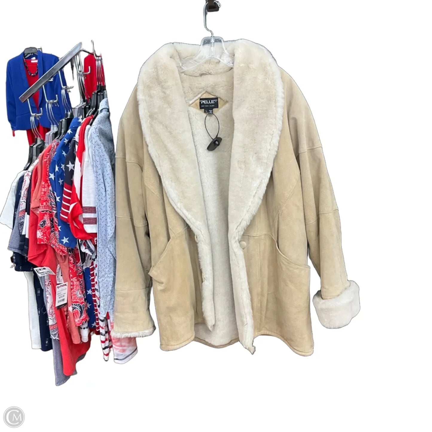 Coat Leather By Clothes Mentor In Tan, Size: Xl