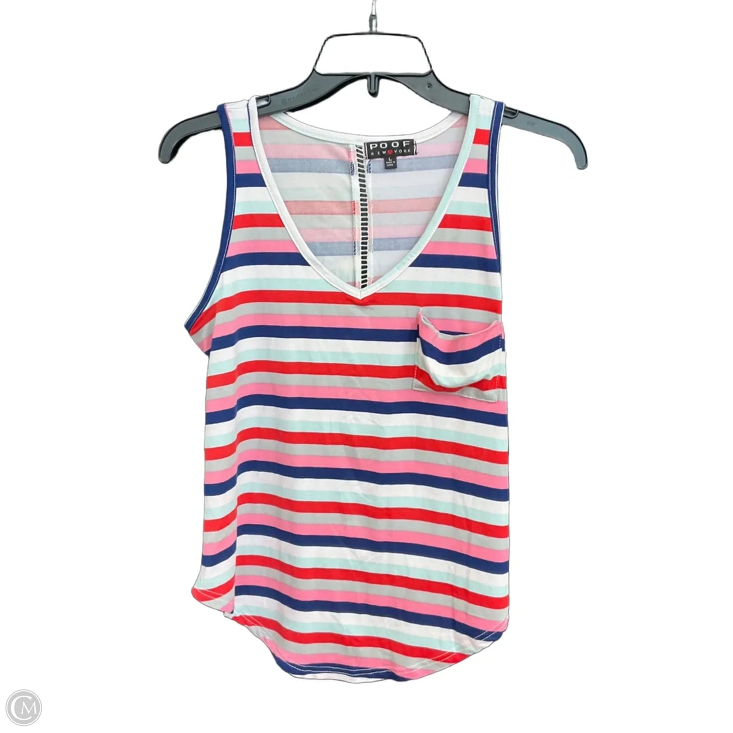 Top Sleeveless By Poof In Striped Pattern, Size: L
