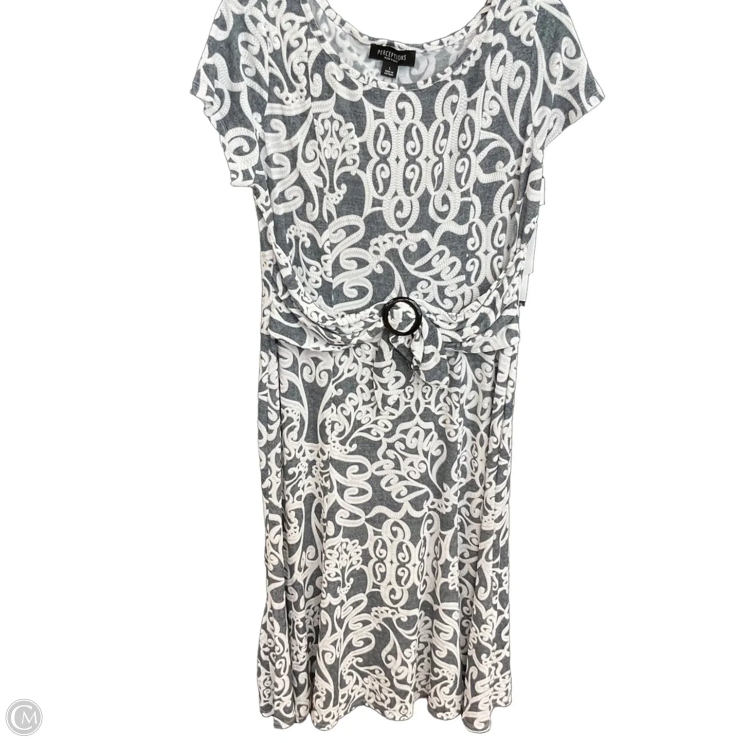 Dress Casual Maxi By Perceptions In Black & White, Size: L