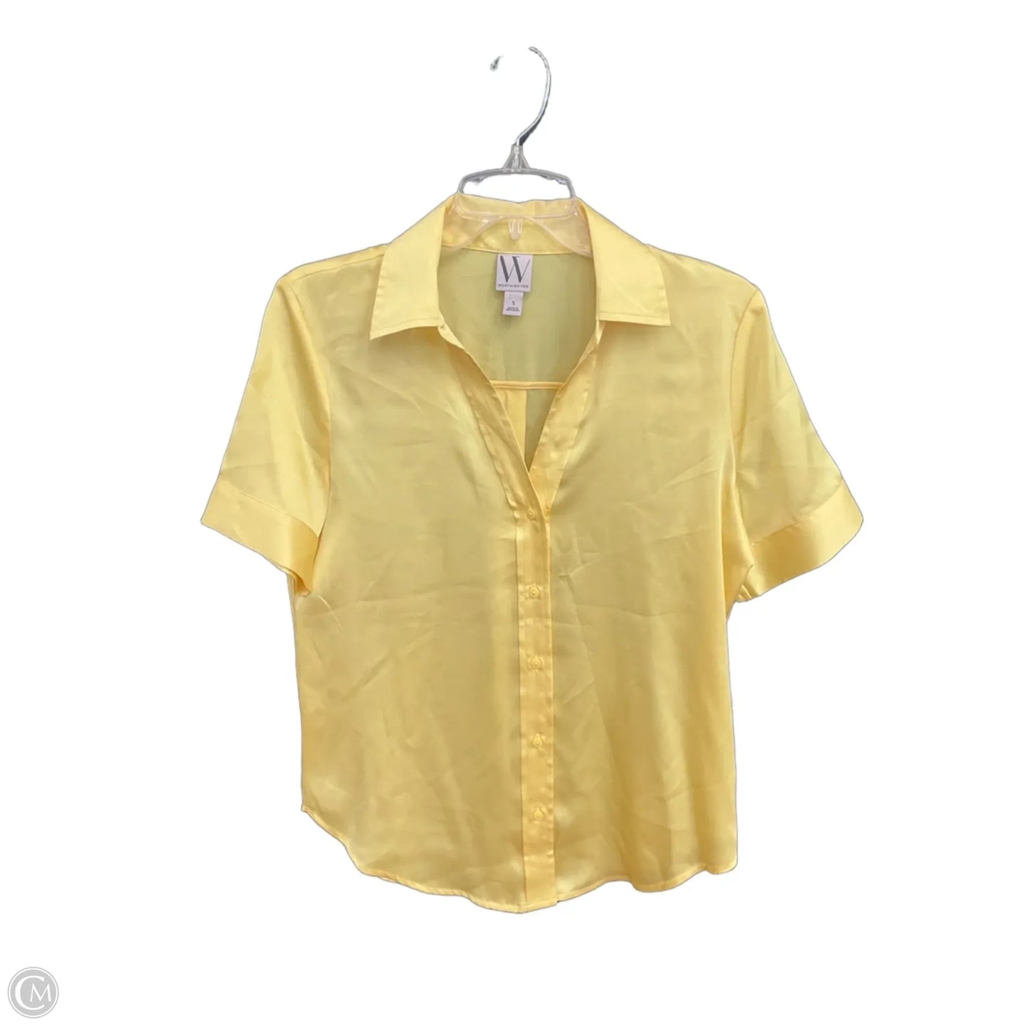 Top Short Sleeve By Worthington In Yellow, Size: S