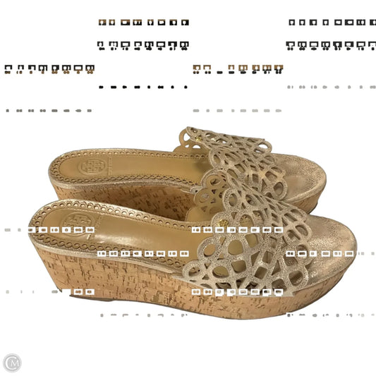 Sandals Designer By Tory Burch In Gold, Size: 8.5